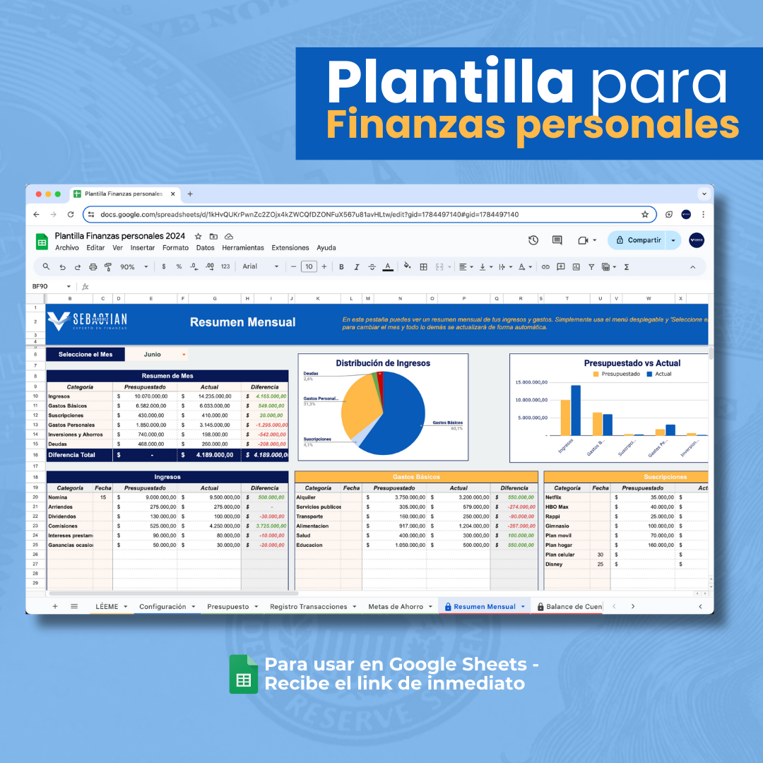 Plantilla para Finanzas personales