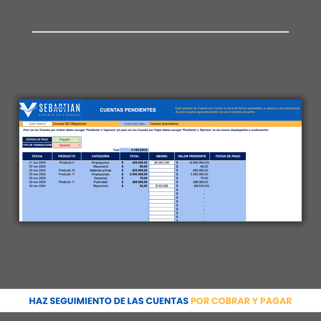 Plantilla para Contabilidad todo en uno