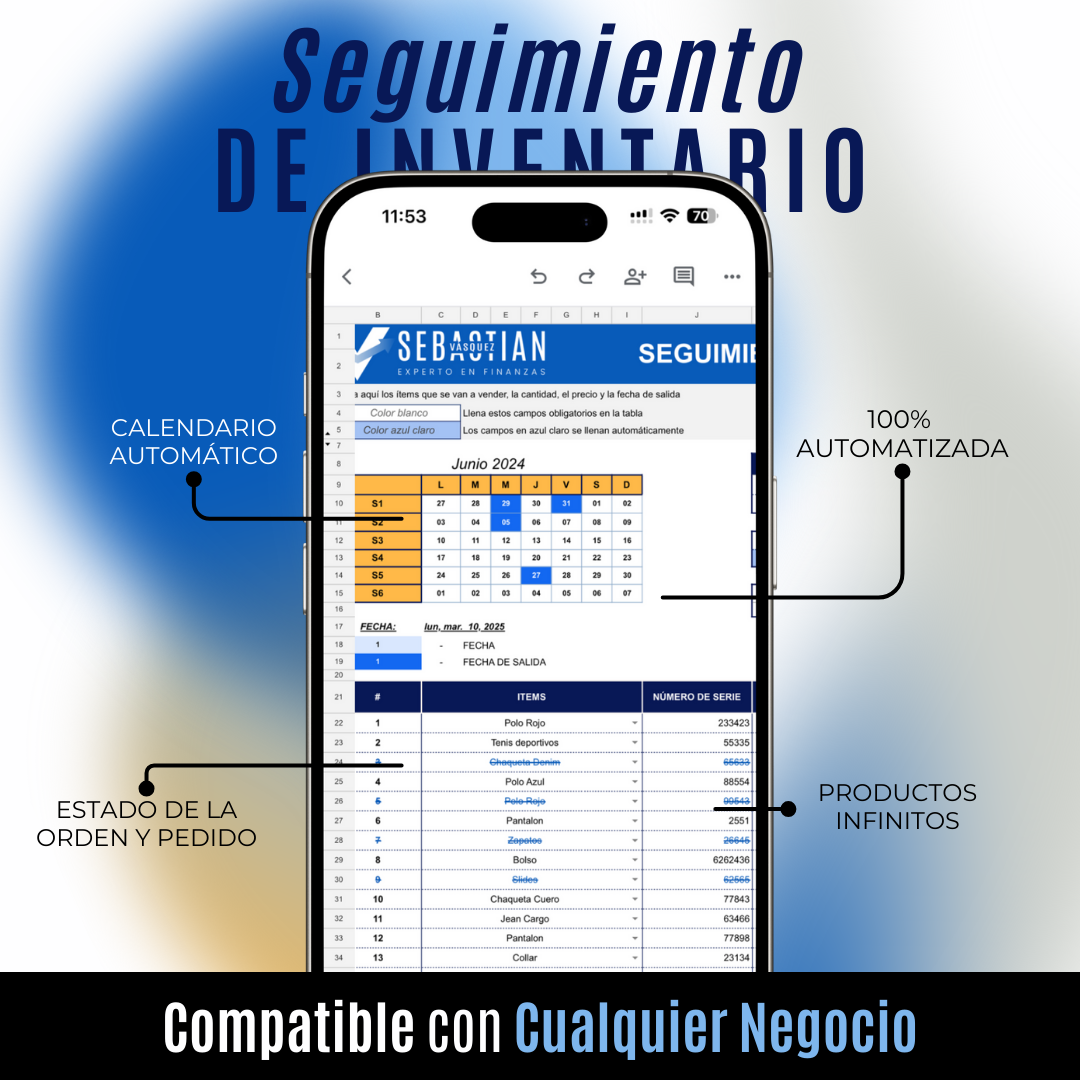 Plantilla para Seguimiento de inventario