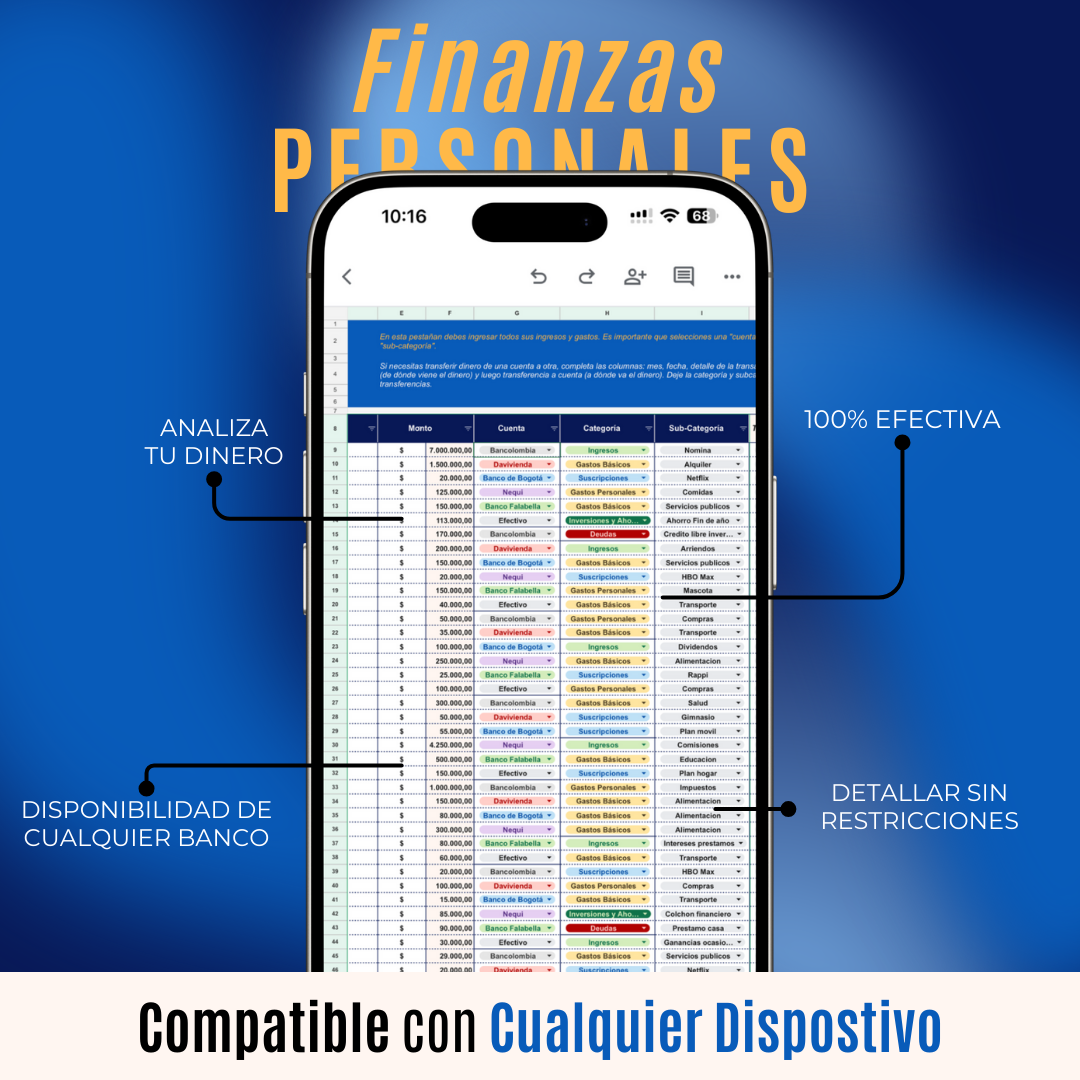 Plantilla para Finanzas personales