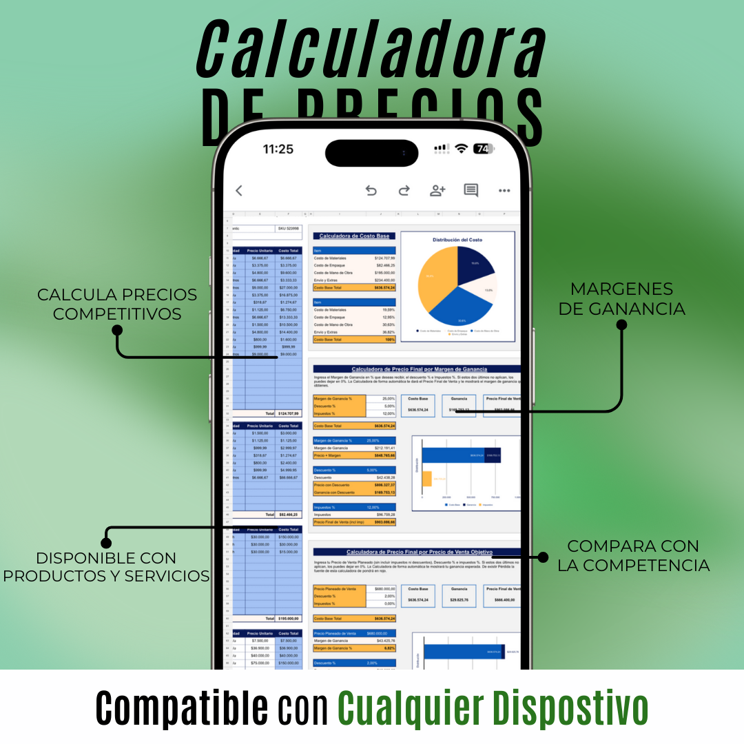 Plantilla Calculadora de precios de productos
