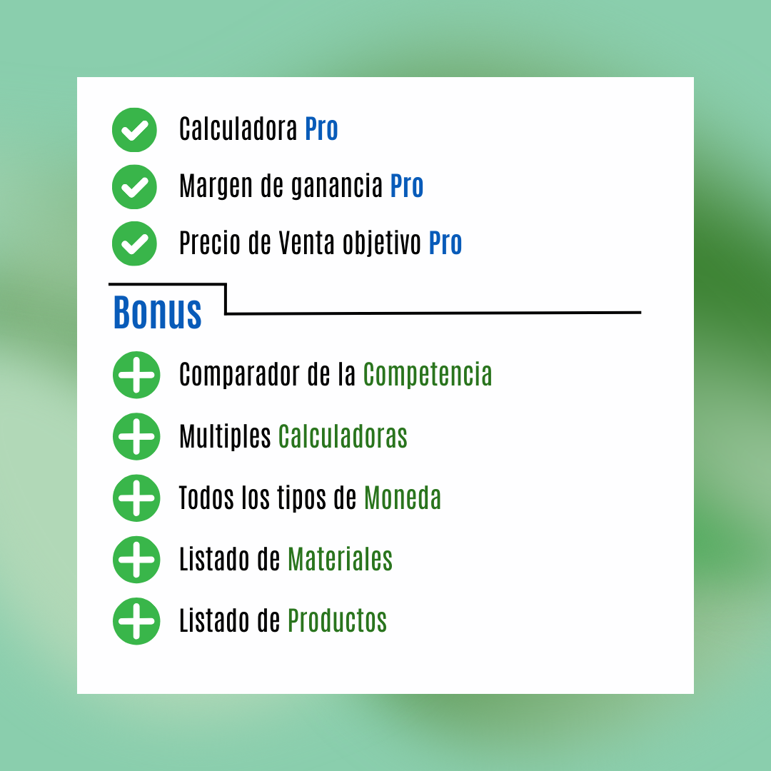 Plantilla Calculadora de precios de productos