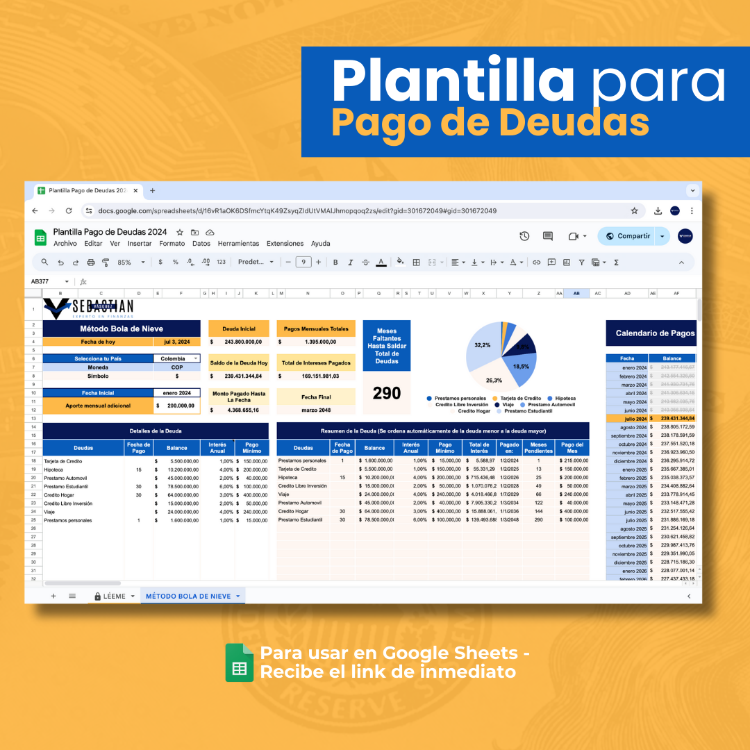 Plantilla para Pago de deudas