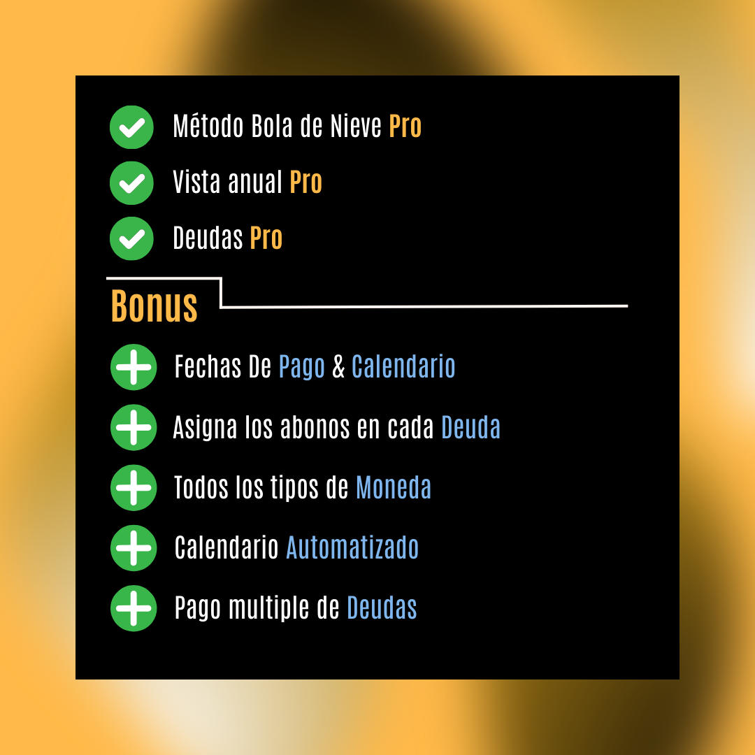 Plantilla para Pago de deudas