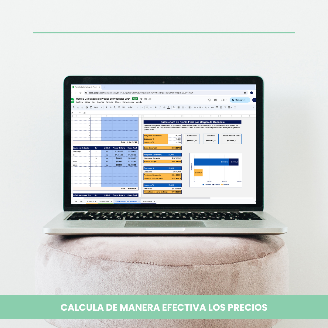 Plantilla Calculadora de precios de productos